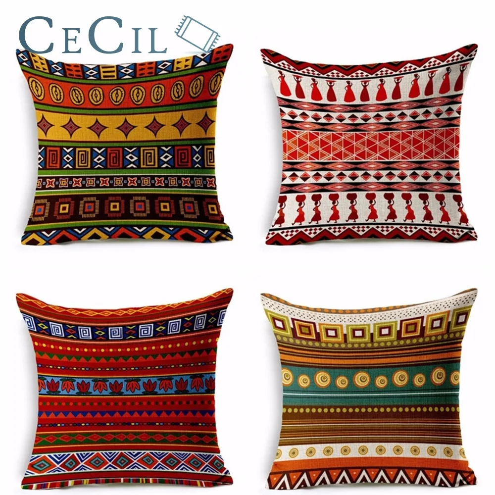 

Colorful Mandala Flower Decoration Cushion Cover Geometric Indians Wave Stripe Sofa Throw Pillow Cover Decorate Home Living Room