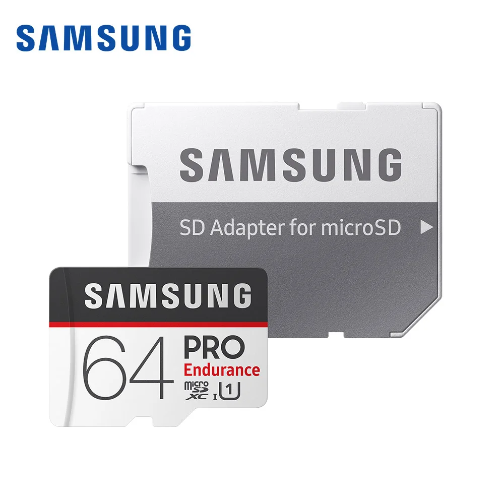 Samsung MicroSDXC PRO выносливость слот для карт памяти 32 Гб 64 Гб 128 ГБ с адаптером карты 4K и FHD Class 10 до 100 МБ/с. читать Скорость - Емкость: 64GB