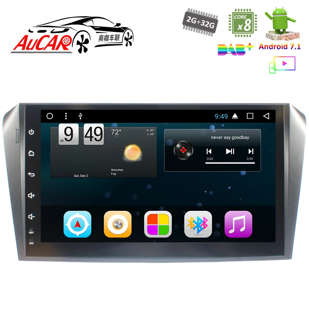 Автомобильный DVD-плеер 9 дюймов Android 7 1 GPS-навигация для Mazda 3 2004-2009 HD 1024*600 радио с