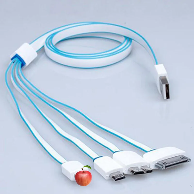 

Multi Head Multi-Function Charge Cable Four in One Universal Charger Cable 4 En 1 Mobile Cable Usb Charging Line