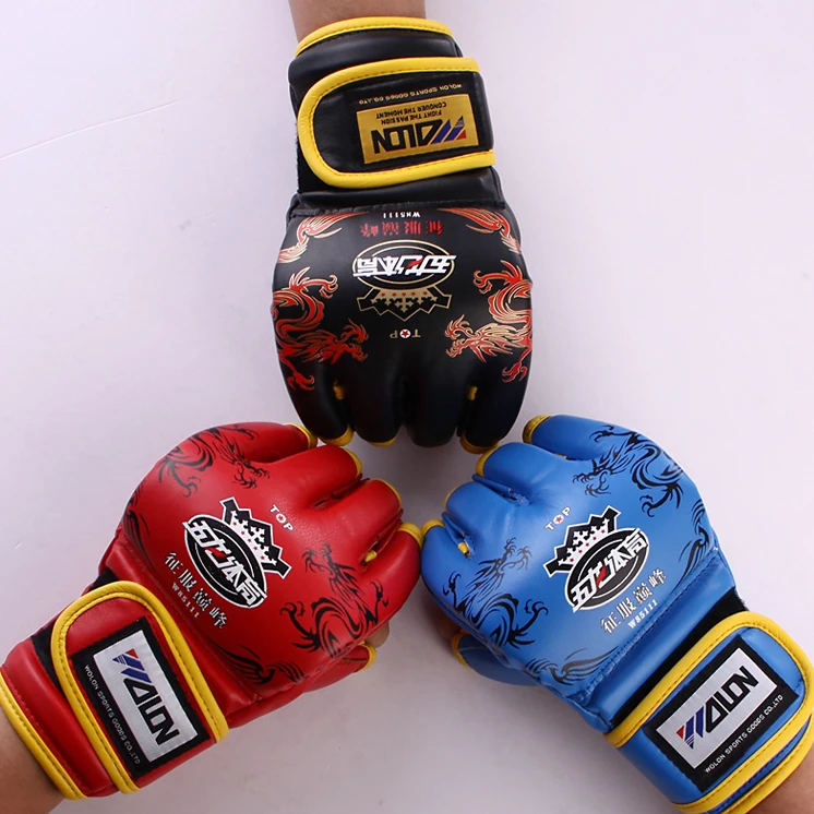 Buy Wulong mma boxing gloves dragon semi finger