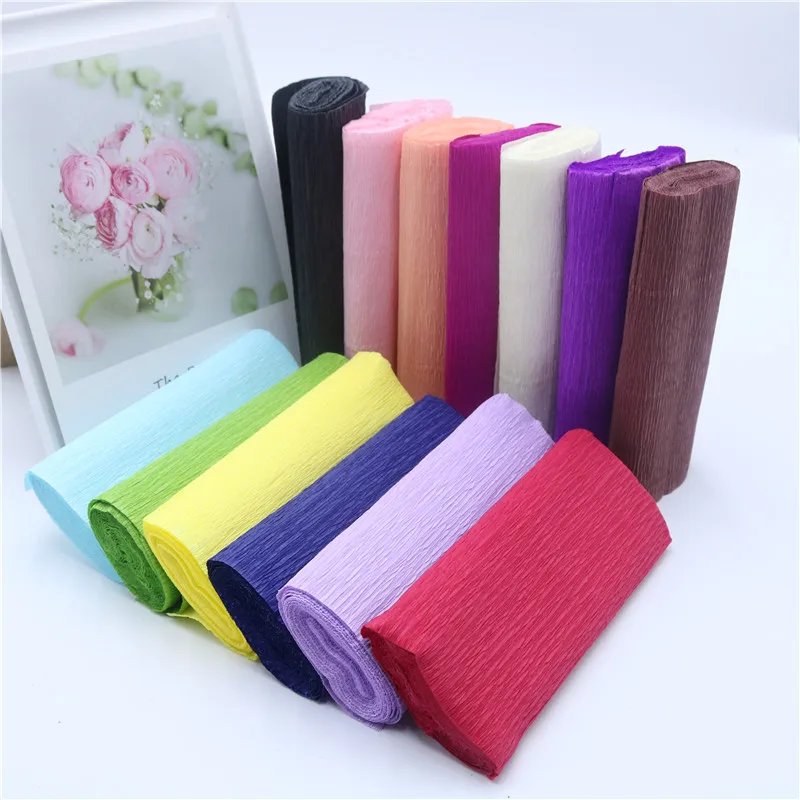 

15*250cm Multicolor Wrinkles Paper Rolls Creping Paper Streamers DIY Flower Decotration Romantic Wedding Party Decoration