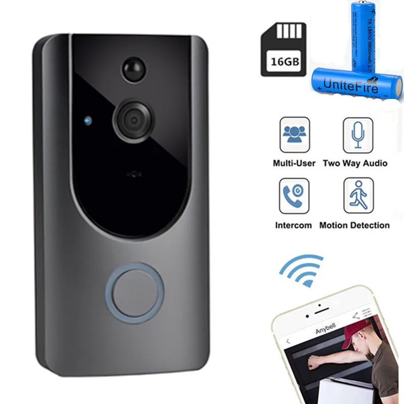 

Smart Video Intercom Doorbell Camera Two-Way Audio Night Vision PIR Motion Detection Alarm Wireless IP Home security Doorbell