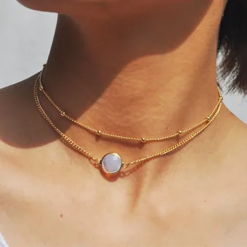 

NK258 European Sexy Minimalist Chokers Necklace Women Fashion Jewelry Multilayer Beads Chain Collares Beach Bohemian Necklaces