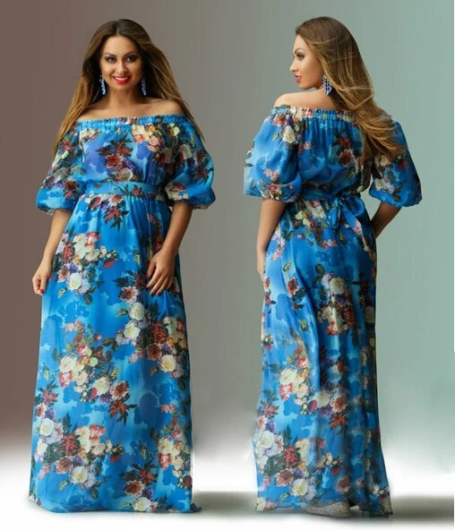 plus size off the shoulder summer dress