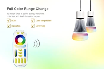 

[Seven Neon]2sets nique design 2.4GHz wireless color temperature 4-zone RGB+CCT remote controller for led strip bulb spot light