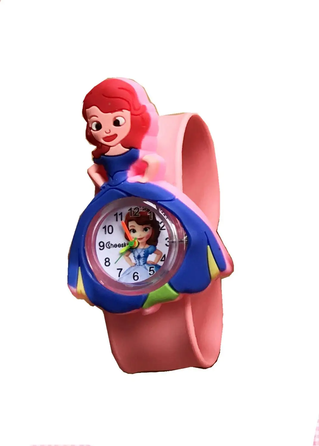 50 шт. 3D картонные детские часы для мальчиков и девочек розовый котенок Единорог Человек-паук наручные часы студенческие шлепки Pa часы детские силиконовые часы - Цвет: orange