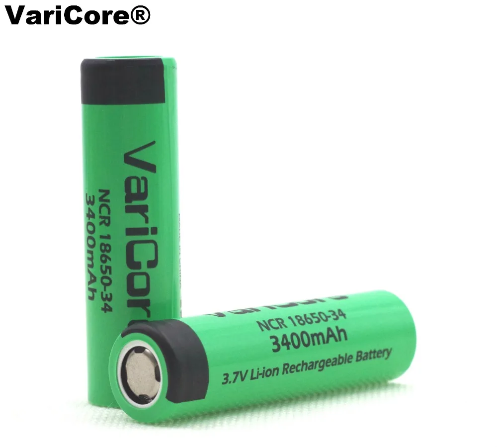 

2PCS/lot VariCore Original New 18650 3400mAh lithium Rechargeable battery NCR18650-34 for Flashlight/Laptop batteries