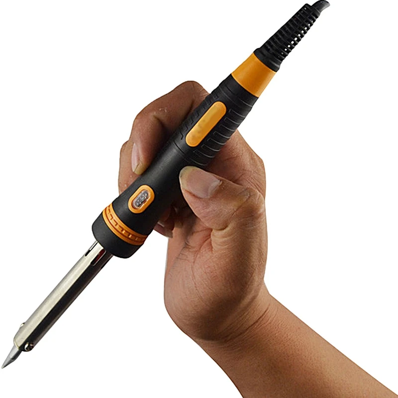 Электрический паяльник с вилкой европейского стандарта 220 В, ручка для сжигания древесины, Электрический паяльник, набор сварочных аксессуаров