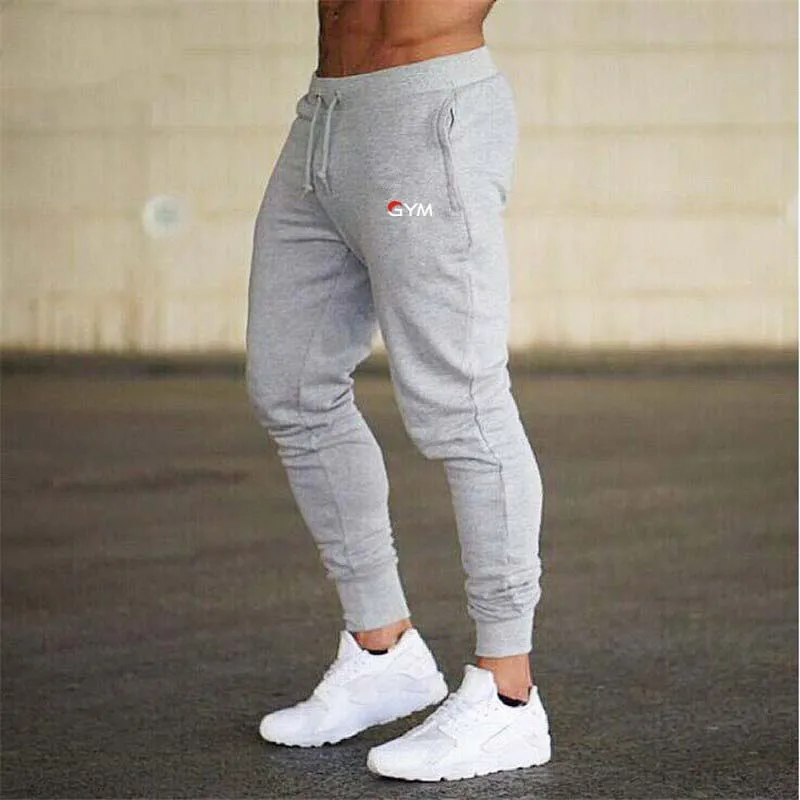Высококачественные мужские штаны для бега, фитнеса, бодибилдинга, тренажерного зала, штаны для бегунов, тренажерного зала winer, брендовая одежда, спортивные брюки - Цвет: 10  gray