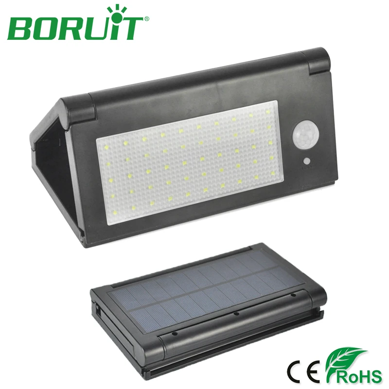 

BORUiT PIR Motion Sensor 50 LED Solar Light Outdoor Solar Powered LED Garden Yard Light Waterproof Emergency Wall Lamp Sconce