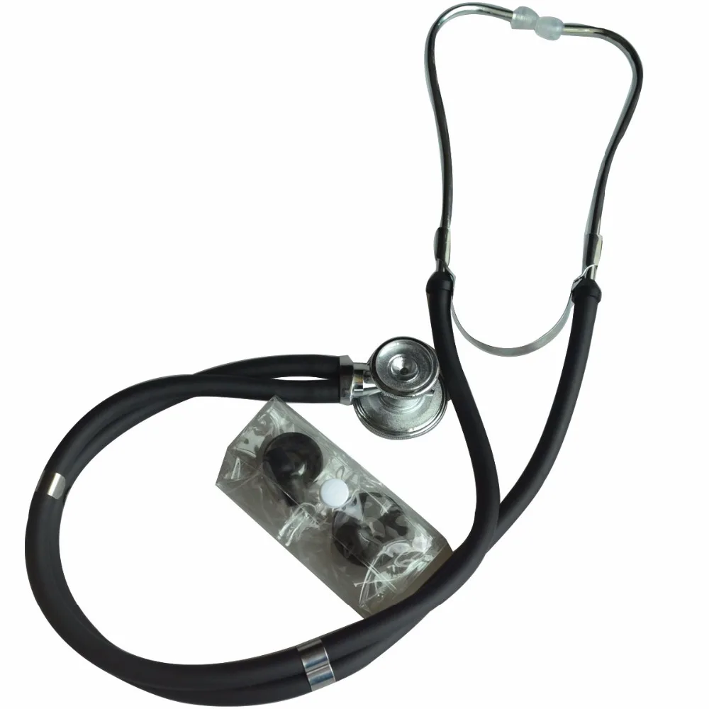 Adult Child Dual-Head Dual-barreled Stethoscope Doctor Nurse Stethoscope Black
