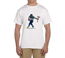 Of Ham and Hammer Marshawn Lynch 24 100% cotton t shirts Mens o-neck fashion T-shirts fans gift 0216-7