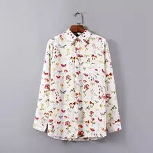Style School Women Blouses Elegant Floral Printed Shirts Turn Down Collar Long Sleeve Shirt Vogue Lady OL Blusa Feminina CJ4581