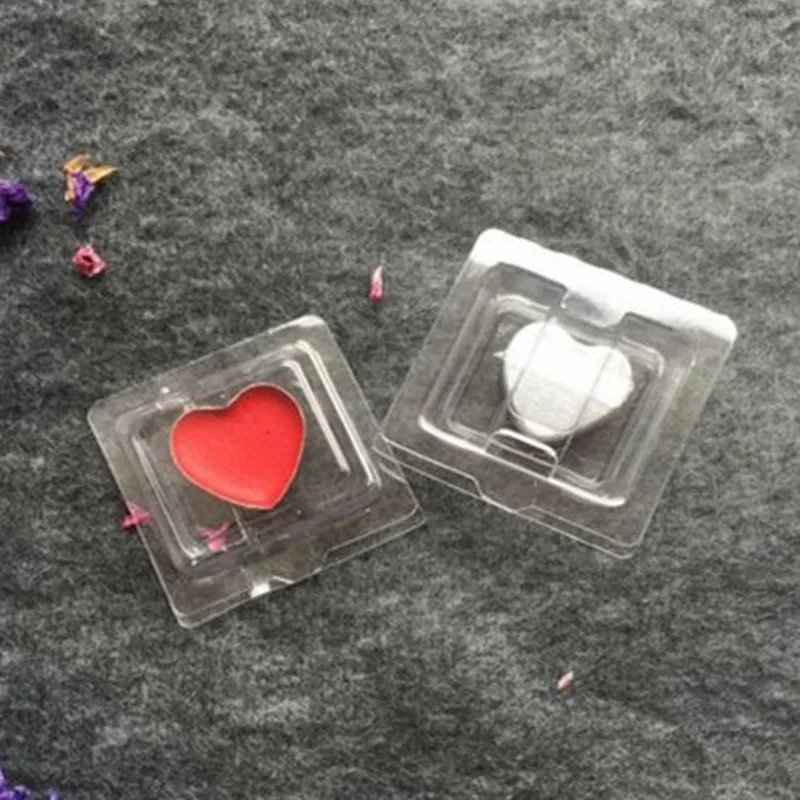 

50sets/lot Heart-shaped Aluminum Pan Pot and PVC Clam Shell for DIY Eyeshadow Box Eyeshadow Lipbalm Pans In PVC Clam Shell