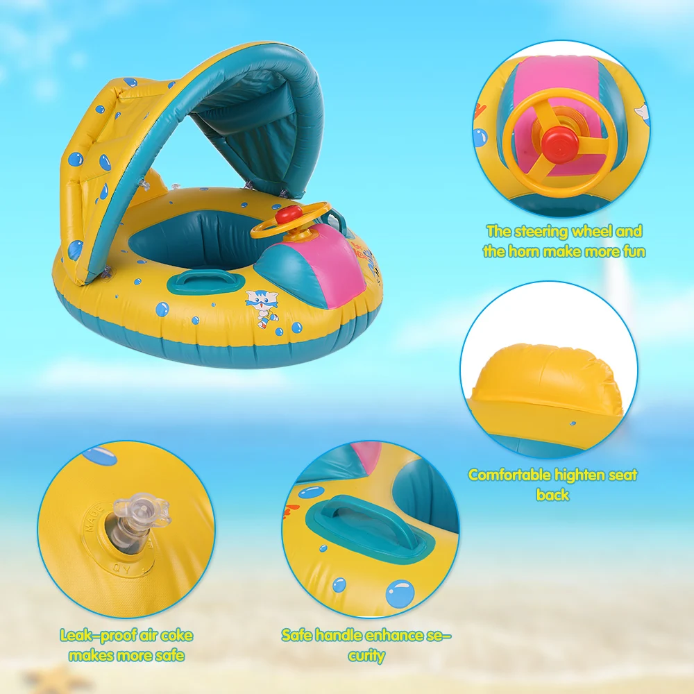 Sunshade Kids Swimming Ring for Baby Swimming Circle Pool Swimming Boat Summer Pool Fun Kids Water Fun Sunshade Kids Swimming Ring for Baby Swimming Circle Pool Swimming Boat Summer Pool Fun Kids Water Fun