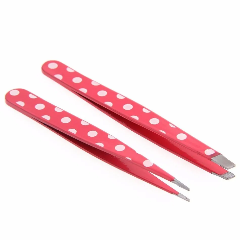 

2Pcs/set New Women Lady Stainless Steel Hair Removal Eyebrow Tweezer Beauty Makeup Tools