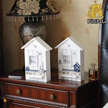 

New Home Decorative Wall Wooden Key Mediterranean Style Starfish Wood Photo Frame Box Weding Decoration Accessories