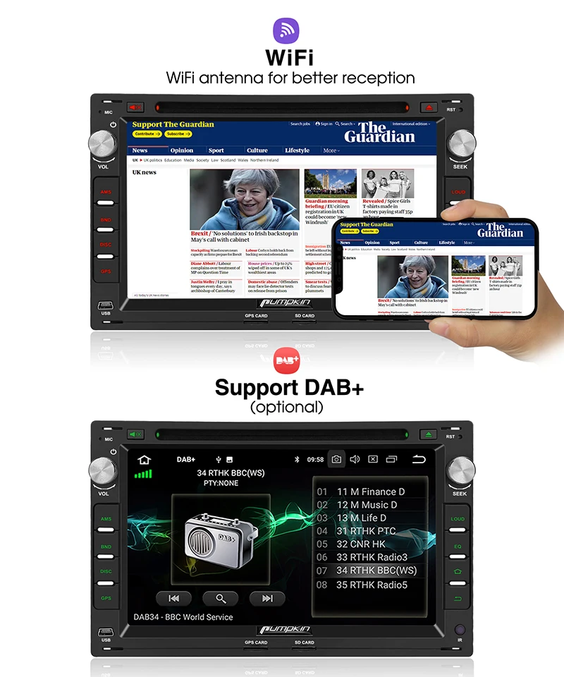 Cheap Pumpkin 2 Din 7