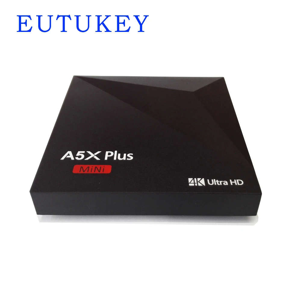 Eutukey a5x plus tv box android 7.1, quad-core 64bit Cortex-A53 2 gb/16 gb usb 3.0 wi-fi mediaspeler h.265 hdr10 4 k vp9