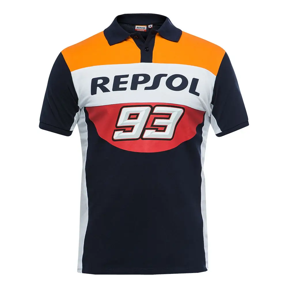 

free shipping 2018 Marc Marquez 93 Moto GP Racing GP Repsol Polo Shirt Motocross ATV Cycling Hombre Big Ant Polo Cotton T-shirt