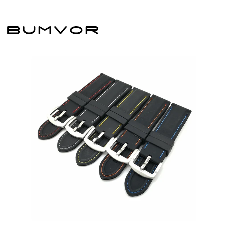 

Men Casual Watch Band Soft Silicone Rubber Waterproof Wrist Watch Band Strap 20mm ,22mm,24mm