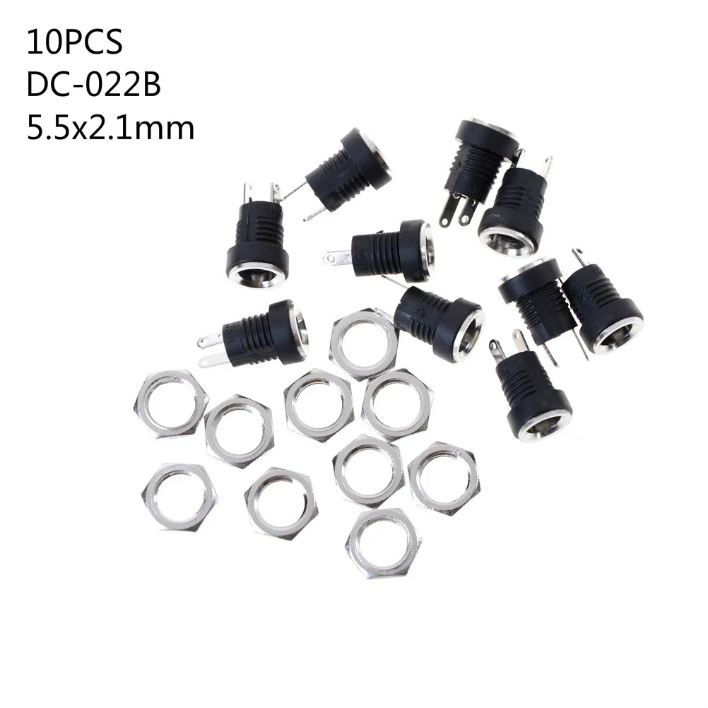 

10PCS DC-022B 5.5x2.1mm 5.5 X 2.1 Mm Female DC Power Adapter Dc Jack Connector DC022B DC Power Plug Male 5.5*2.1mm