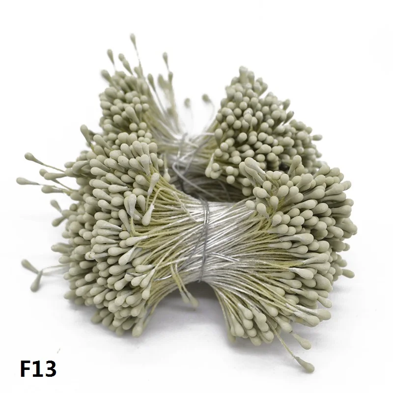 400 шт 1,5 мм мини Двойные головки тычинки ручной работы Искусственные цветы Pistil для свадебной вечеринки украшения дома сделай сам скрапбук ремесло - Цвет: F13