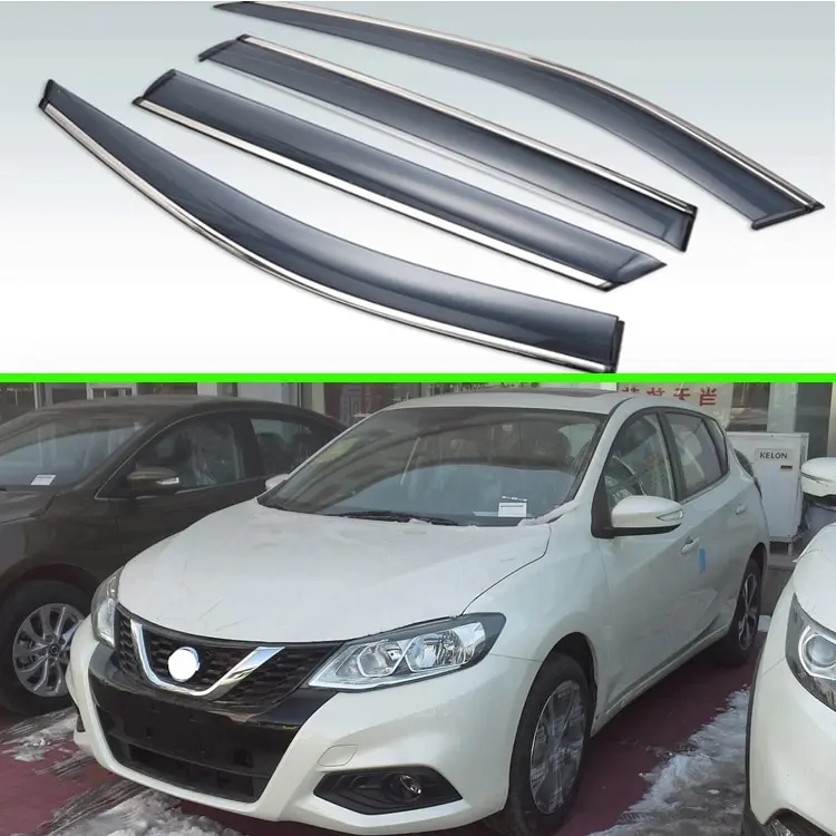 

For Nissan Tiida Pulsar 2016-2019 Third generation C13 Plastic Exterior Visor Vent Shades Window Sun Rain Guard Deflector 4pcs
