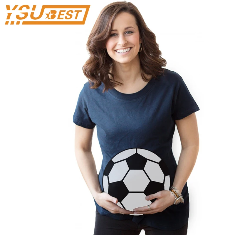 T-shirt de maternité pour femme enceinte | Joli Top d'été, vêtement de grossesse, pas cher, vêtements décontractés de maternité, Football pour enfants