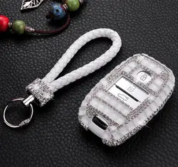 Подарок Роскошные кристаллы Bling Дело Key Holder бумажник для KIA K3 K5 Sorento KX5 Optima KX3 K3S Sportage Carens Smart брелока крышка