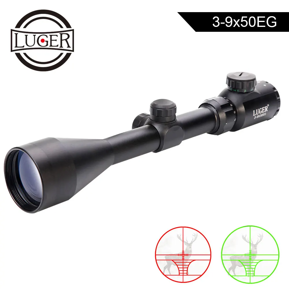 LUGER 3 9X50 оптический прицел красный зеленый горошек с подсветкой наружная съемка