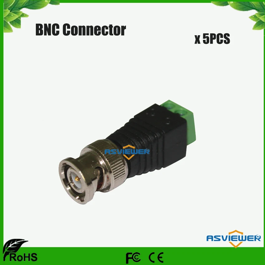 Видеонаблюдения аксессуар Коаксиальный CAT5 к Камера видеонаблюдения BNC M Balun Connector, DC разъем BNC-винт 5 шт./лот