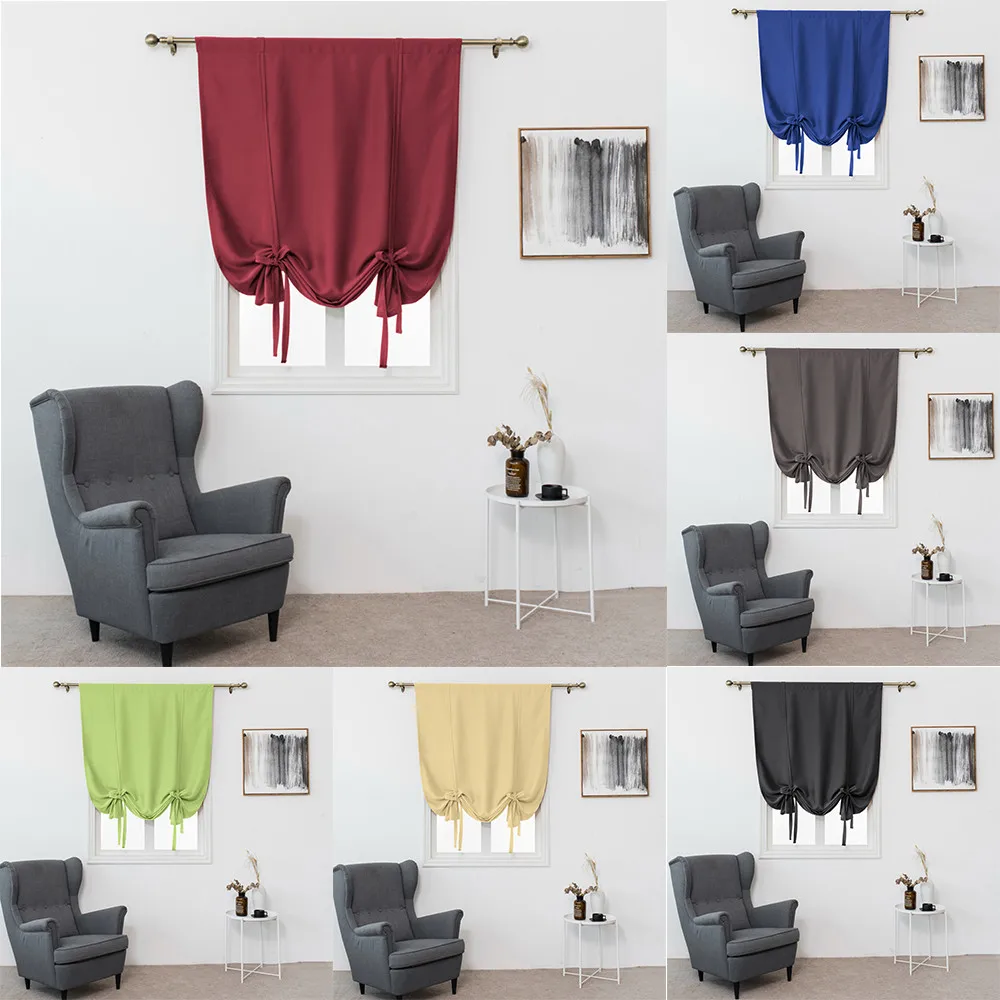 

Thermal Insulated Blackout Curtain for Small Window Valance Balloon Blind Modern Window Curtains For Bedroom Living Room