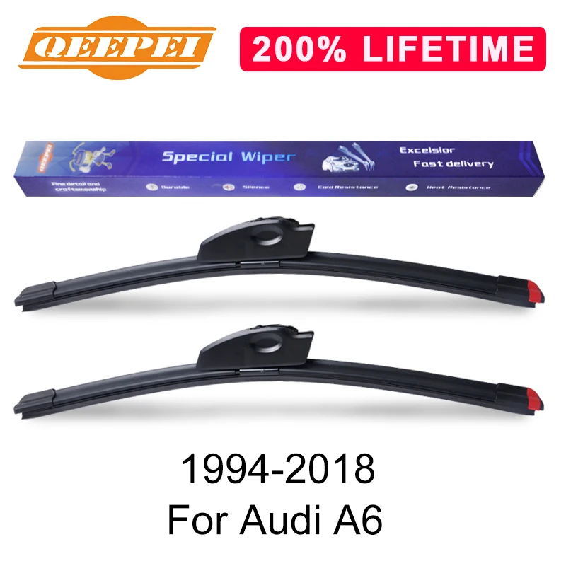 Сменные щетки стеклоочистителя QEEPEI для Audi A6 C4 C5 1994-2001 2007-2018 резиновые