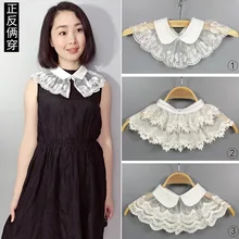 Белый милый кружевной накладной воротник от рубашки Орегон вышивка красивая накидка