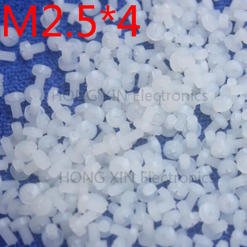 

M2.5*4 White 1 pcs Round Head nylon Screw 4mm plastic screw Insulation Philips Screw brand new RoHS compliant PC/board DIY hobby
