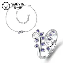 Модные украшения комплекты для Для женщин аксессуары из натуральной посеребренные кубического циркония бижутерия наборы