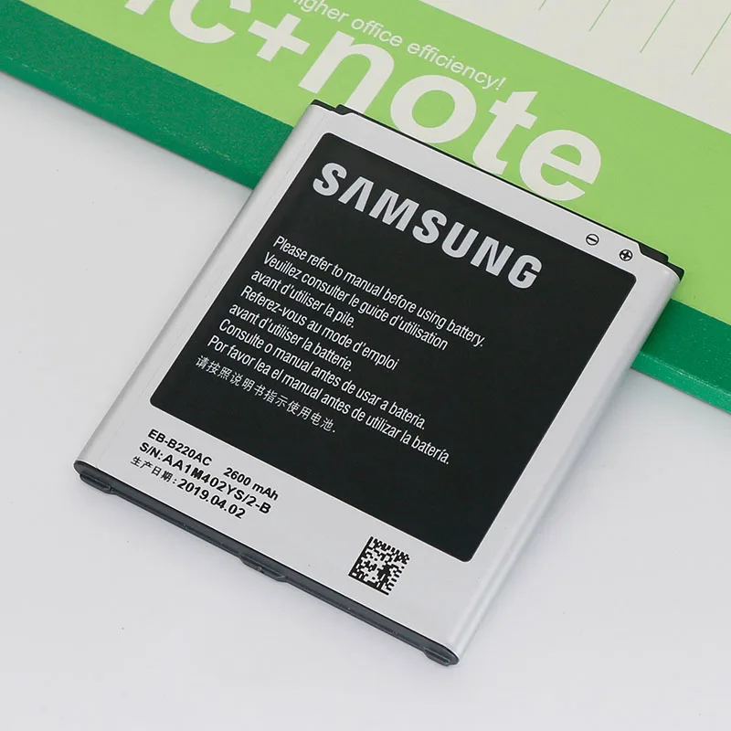 Оригинальный аккумулятор samsung для Galaxy Grand 2 G7102 G710 G7105 G7106 G7108 G7109 2600 мАч EB B220AC 3 Pin без