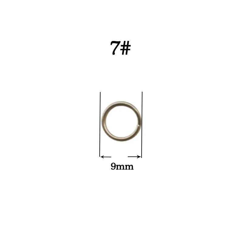 50 шт. разъемное кольцо из нержавеющей стали Диаметр от 5 мм до 15 мм сверхмощный рыболовный двойной соединитель рыболовные аксессуары - Цвет: 7