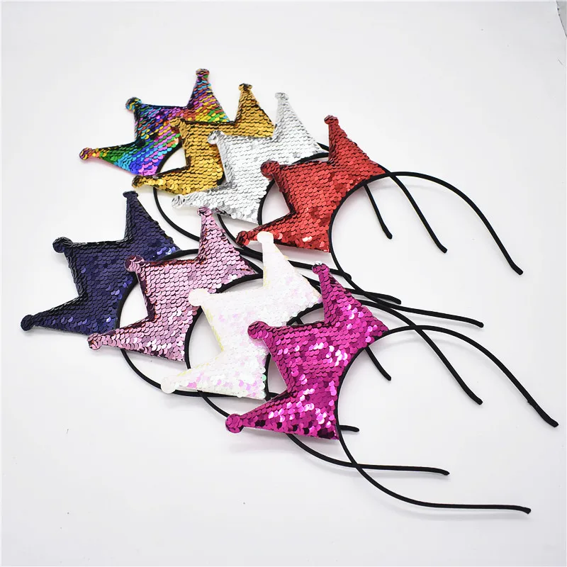 

Girls Crown Pearl Ribbon Hair Bands Lace Bowknot Tiara Hair Accessories Princess Sequin Shining Party Birthday Hair Hoop H37