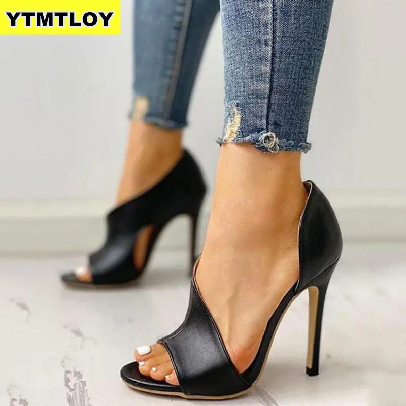 Sexy Gladiator High Heels 10CM Women Pumps Wedding Dress Shoes Woman Valentine Stiletto Zapatillas Mujer Peep Toe 2019