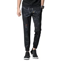 Мужские штаны-шаровары в стиле хип-хоп, черные штаны для бега, спортивные штаны V70719