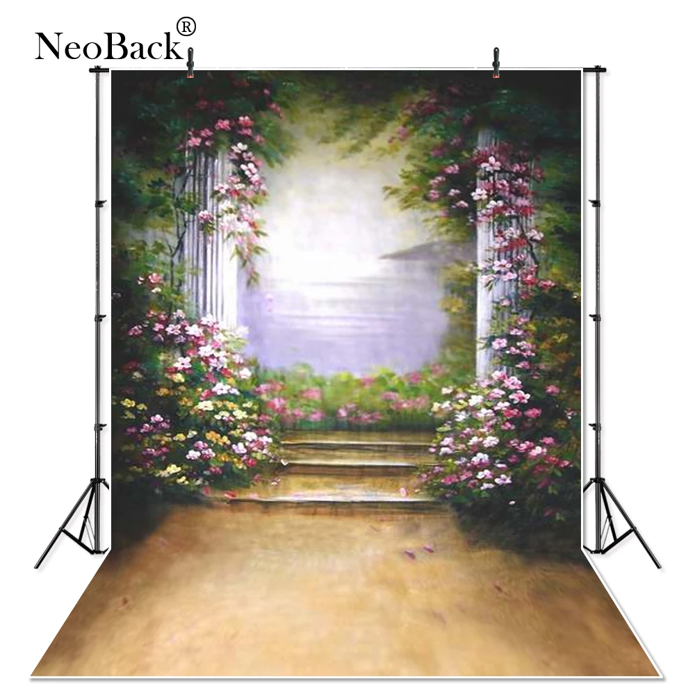 NeoBack Thin Vinyl 5x7ft thin vinyl non-washable Scenic forest garden view children background Computer Painted Backdrops P0703 |