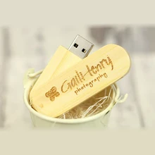 10 шт./лот индивидуальный логотип гравировка поворотный бамбука материал 4 ГБ 8 16 USB флешка 2,0 флешки для рекламные подарки