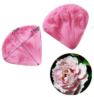 Large Peony Flower and Leaf Petals Veiner Sugar Tool Flower Silicone Cake Mold Simulation Gum Paste Mould CS255