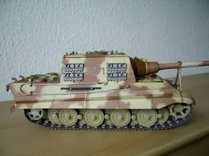 Вторая мировая война SdKfz_186 Тигр охотничий Танк 3D бумажная модель Diy