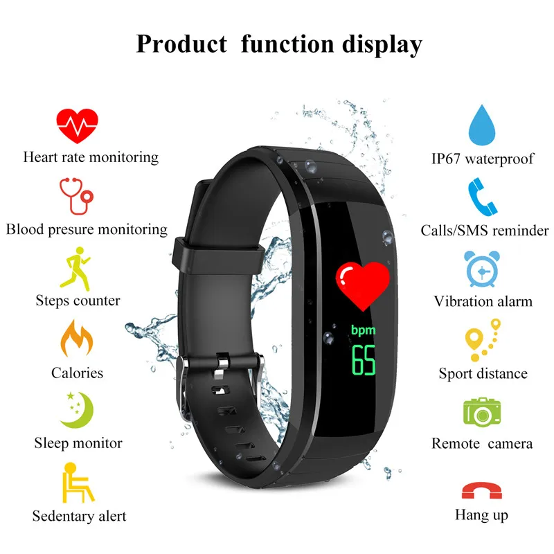 

2018 Smart Wirstband Heart Rate Smartband Watch Fitness Men Woman Smart Bracelet Call Reminder Pedometer Digital Watches