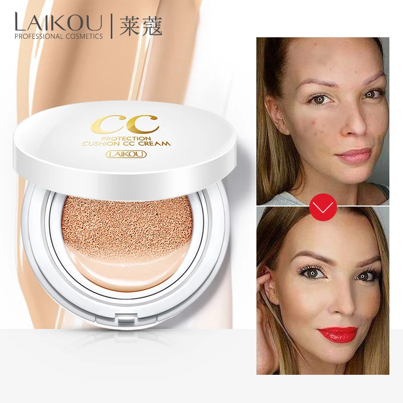 

Brand LAIKOU Air Cushion Isolation CC Cream Korean Cosmetic Moisturizer Oil Control Hyaluronic Acid Whitening BB long lasting