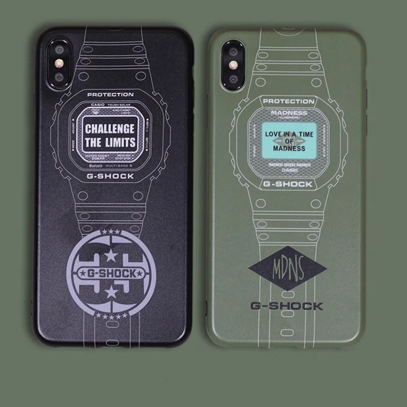 

Hot Trend Street Retro G-SHOCK Watch Protect Phone Cases for iphone 6 6S 6Plus 7 7Plus 8 8Plus X XS XR MAX Soft Back Cover Case